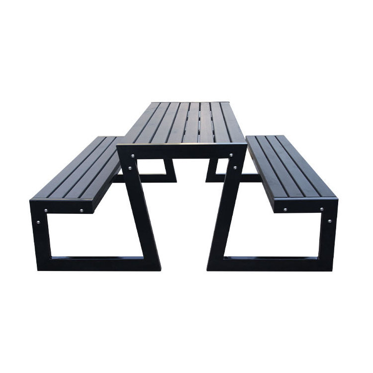 outdoor extra long commercial wood picnic table outside restaurant dining table with bench seat garden patio 6ft 8ft cafe table