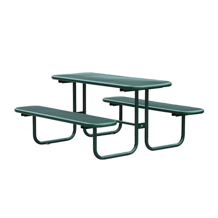 outdoor commercial thermoplastic coated steel picnic table with bench outside metal dining table garden park patio cafe table