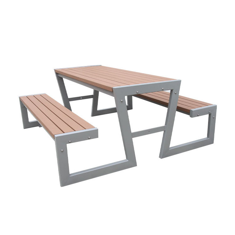 outdoor garden set wood picnic table outside furniture extra long dinning table with bench public patio coffee table and chair