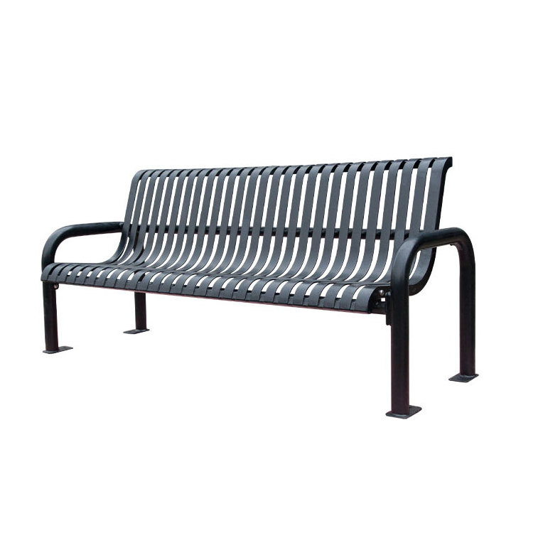 outdoor furniture cast iron leg metal slats bench public park long galvanized steel bench seat outside garden patio bench chair