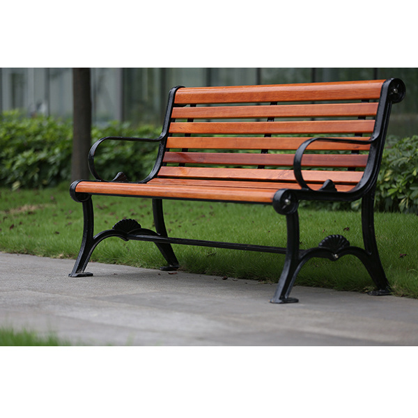 outdoor wood slat for cast iron bench antique garden wood park bench outside seating urban street 3 seater seat with armrest