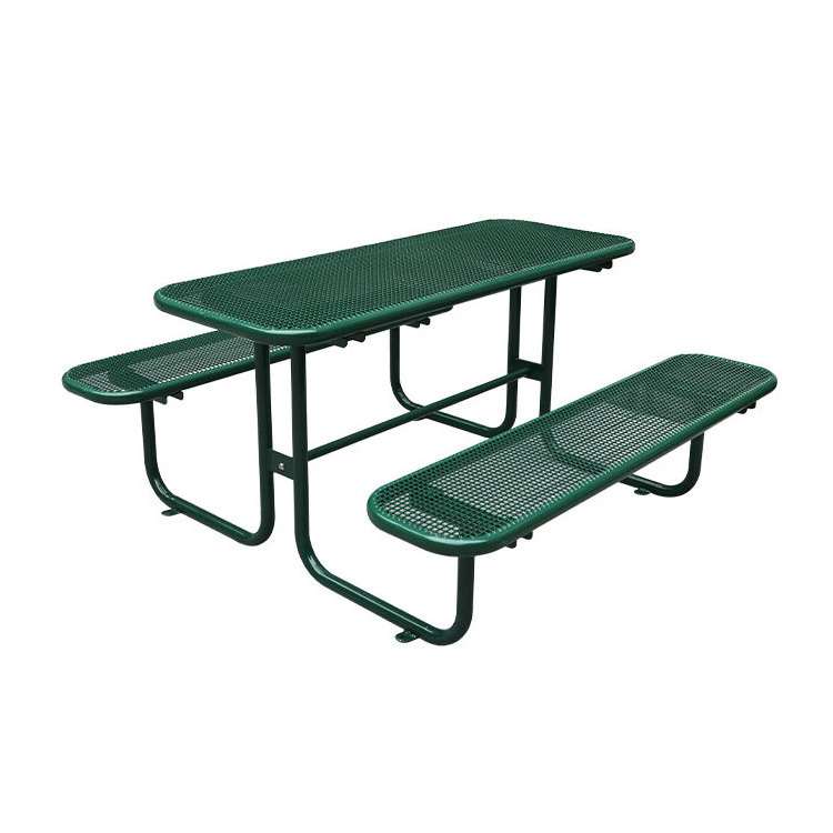 outdoor commercial thermoplastic coated steel picnic table with bench outside metal dining table garden park patio cafe table