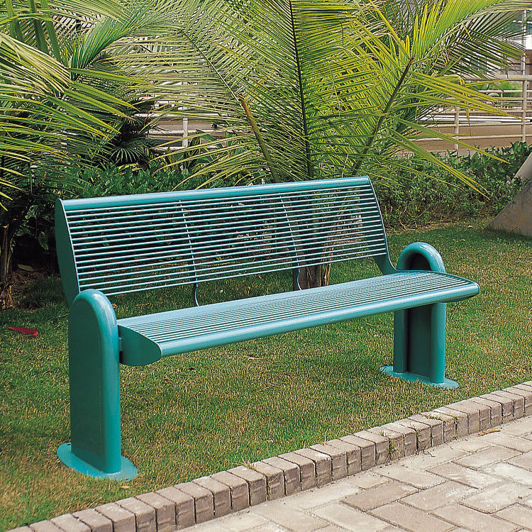 outdoor furniture green metal bench outside public park commercial vintage steel bench seating out door garden patio iron bench