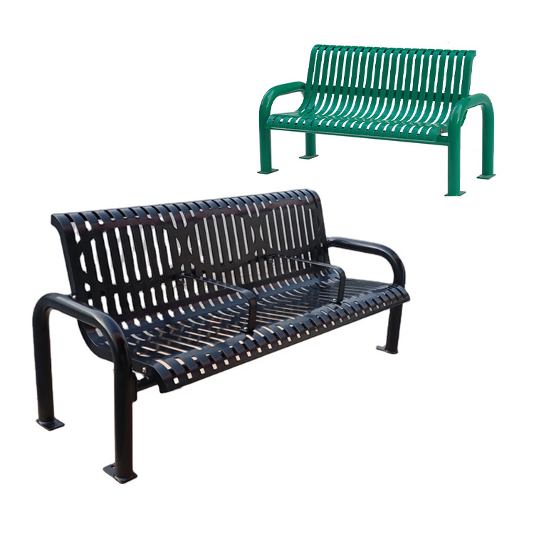 out door thermoplastic coated steel iron bench seat outside park public bench outdoor garden galvanized metal long benches chair