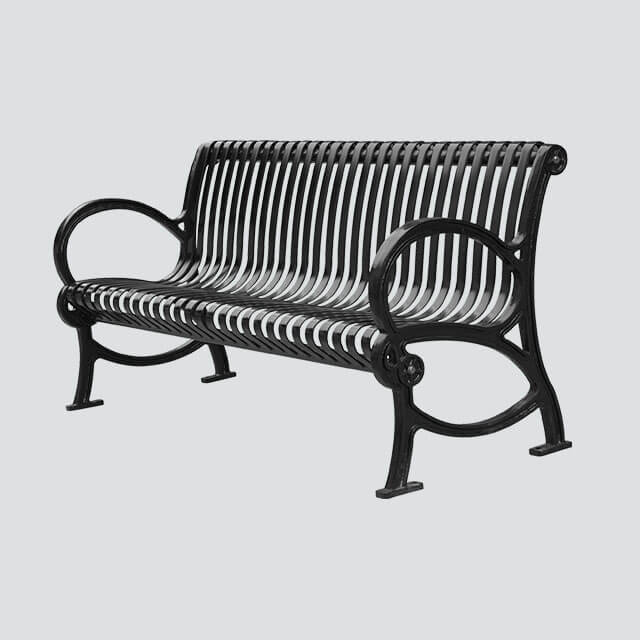 outdoor furniture cool park metal bench seat outside public garden patio blue decorative galvanized steel long seating bench