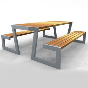 outdoor extra long commercial wood picnic table outside restaurant dining table with bench seat garden patio 6ft 8ft cafe table