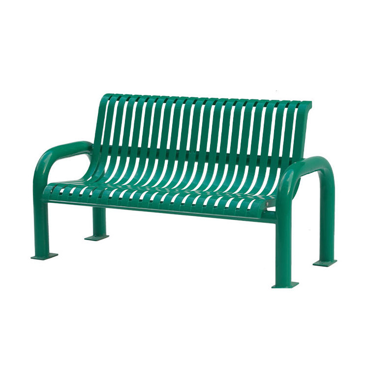 outdoor furniture cast iron leg metal slats bench public park long galvanized steel bench seat outside garden patio bench chair