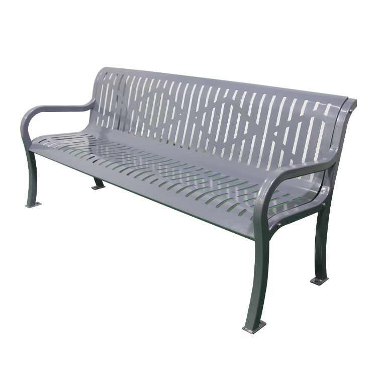 custom commercial antique garden grey metal steel extra long out door benches