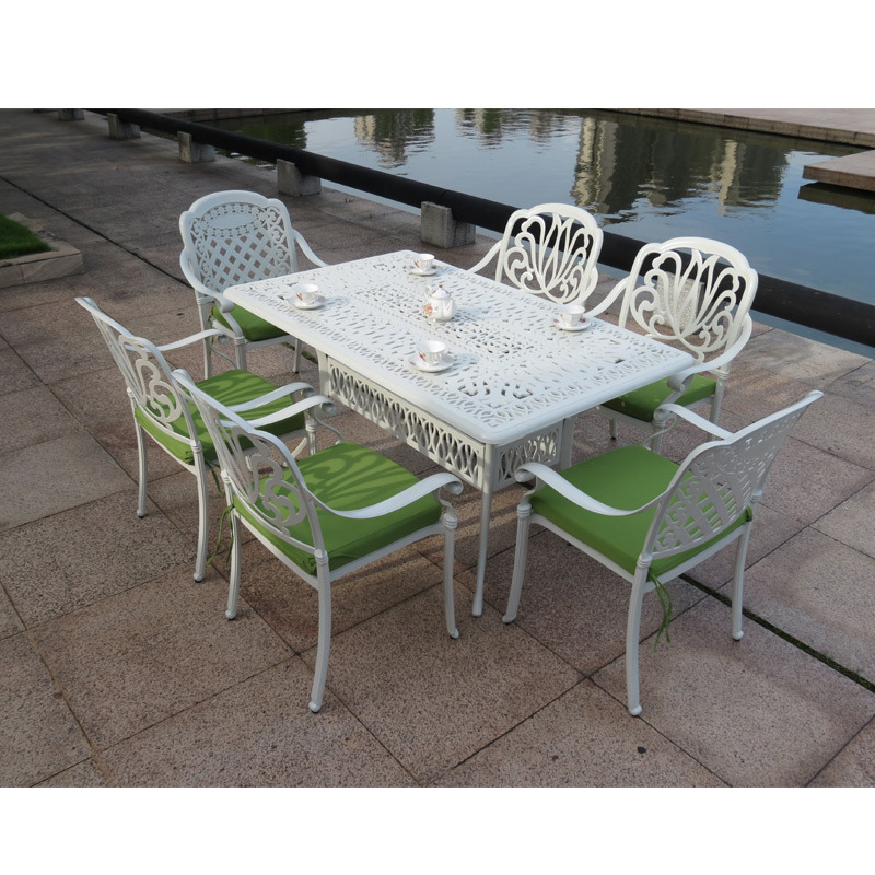 patio furniture outdoor garden furniture sets white aluminium outtdor table and chairs