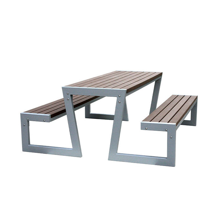 outdoor extra long commercial wood picnic table outside restaurant dining table with bench seat garden patio 6ft 8ft cafe table