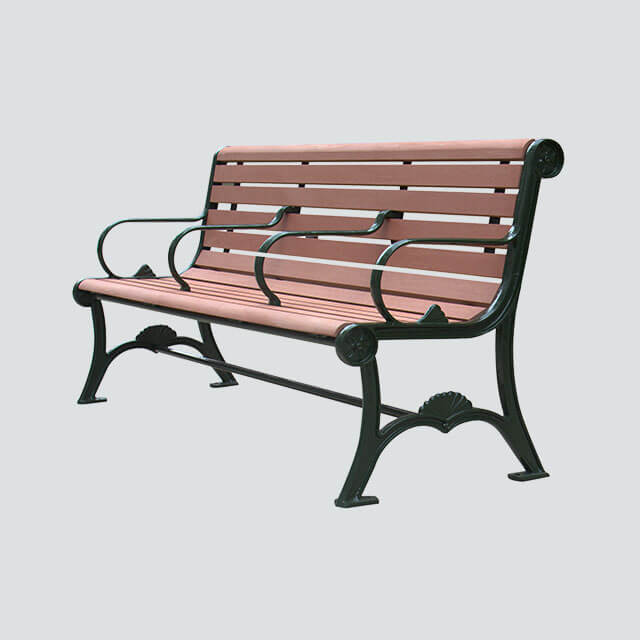 three seater wood plastic coated outdoor park garden benches for sale