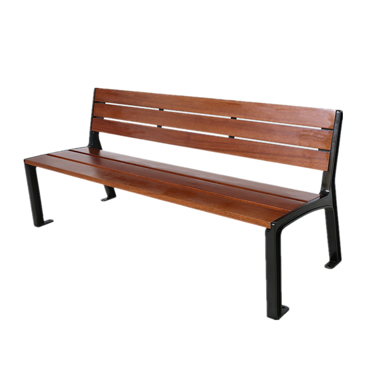 out door public park wood plastic composite seat bench outside commercial weatherproof garden wood exterior bench with back