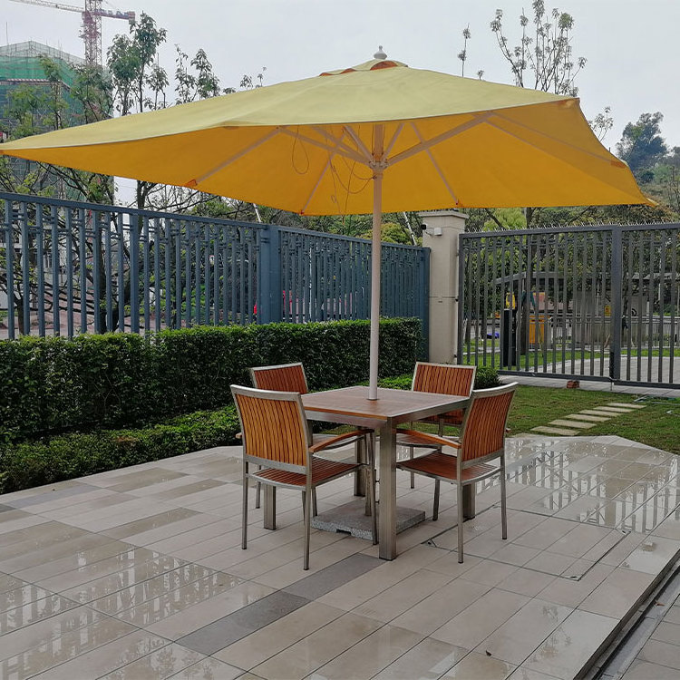 outdoor commercial composite wood slats picnic table outside restaurant dining table and chair set garden park patio cafe table