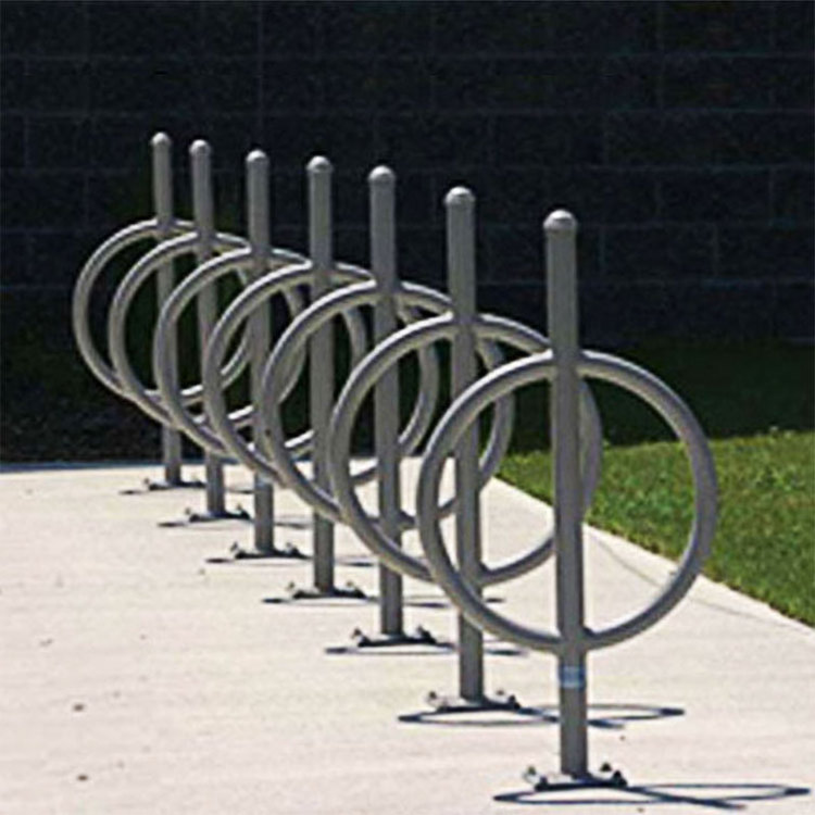 outdoor park free standing steel bicycle parking rack outside street square floor bike storage stand