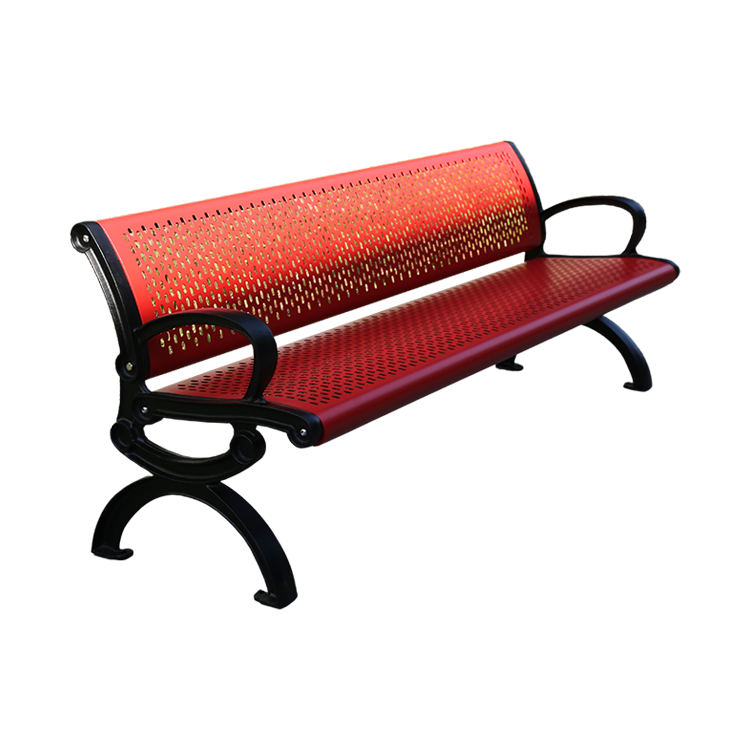 outdoor modern metal bench seat outside park steel bench chair out door public garden street patio seating bench with back