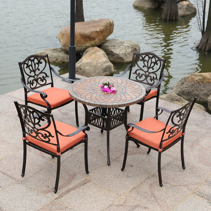 outdoor garden furniture patio table set cast aluminium square table and chair