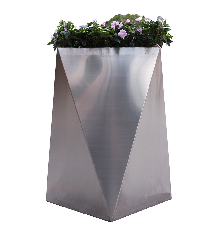 Arlau garden brush Galvanized stainless steel planter and flower pot