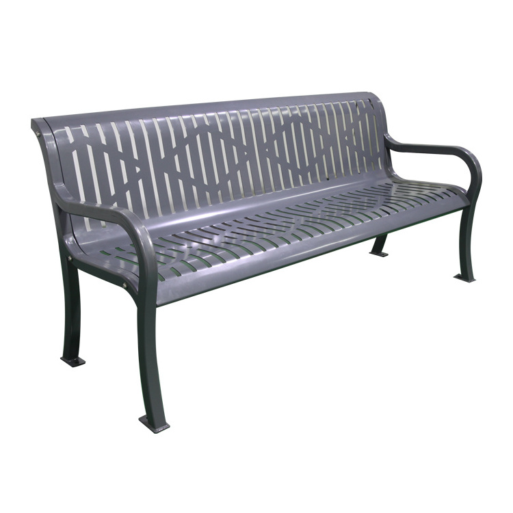 custom commercial antique garden grey metal steel extra long out door benches