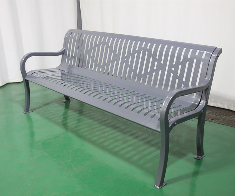 custom commercial antique garden grey metal steel extra long out door benches