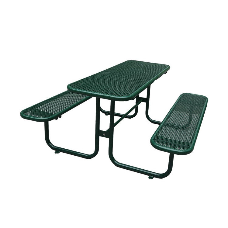 outdoor commercial thermoplastic coated steel picnic table with bench outside metal dining table garden park patio cafe table