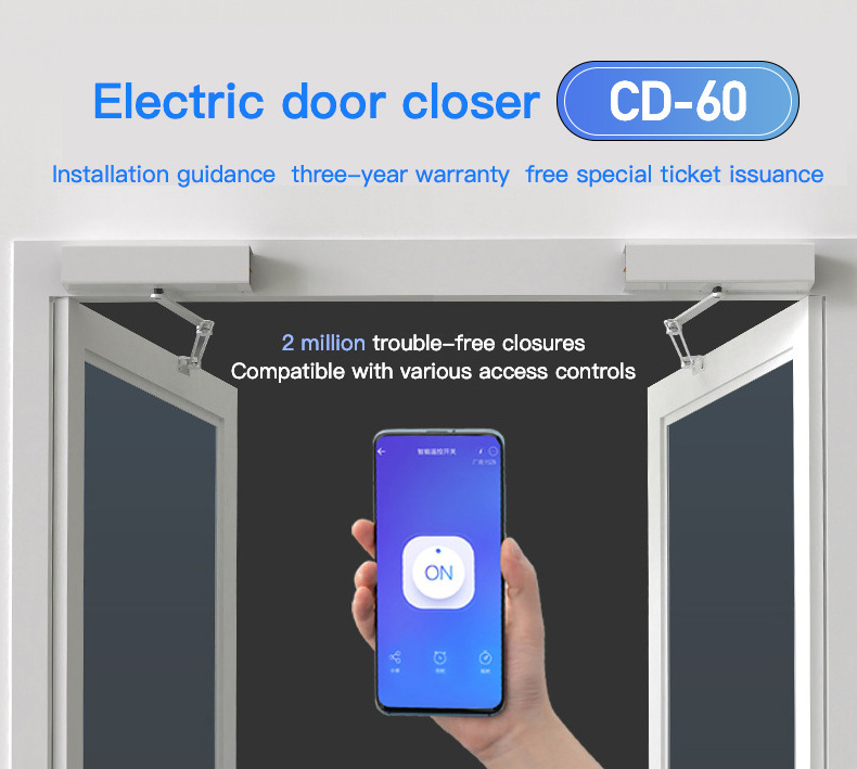 China Manufacturer CD-60 Intelligent Remote Control Induction Electric Stainless Steel Automatic Door Closer