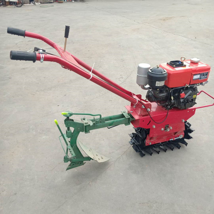 good quality Gasoline and Diesel chain track power Small Plough farm Cultivator Mini Power Tiller  machine