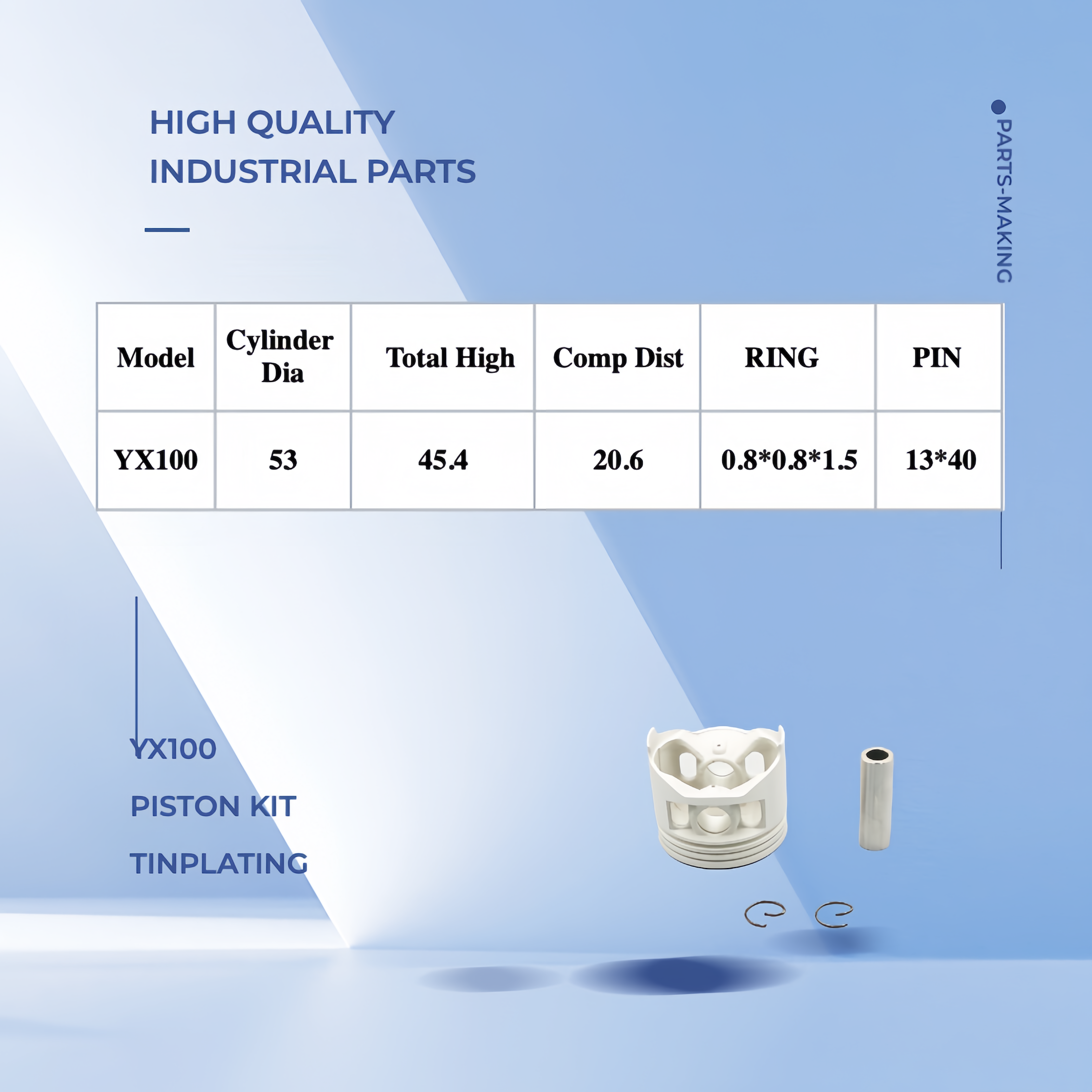 whole sale motorcycle engine assembly cylinder block kit piston for motorcycle YX100 piston kit cylinder piston kit for honda