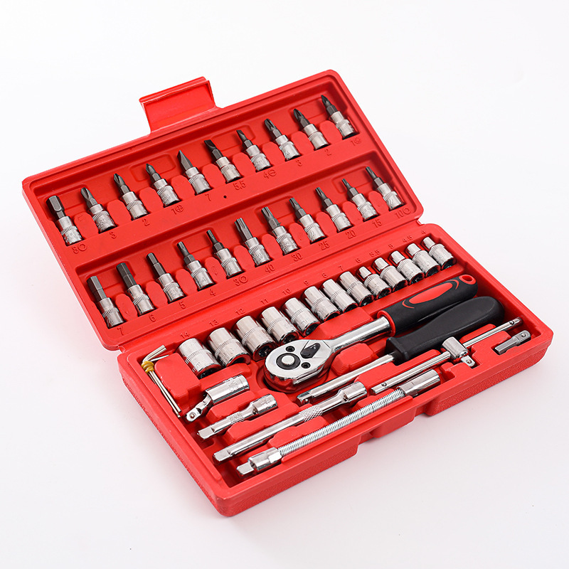 Car Mechanic Maintenance Tools Mechanic Repair Ratchet Wrench 46 Set Combination Tool