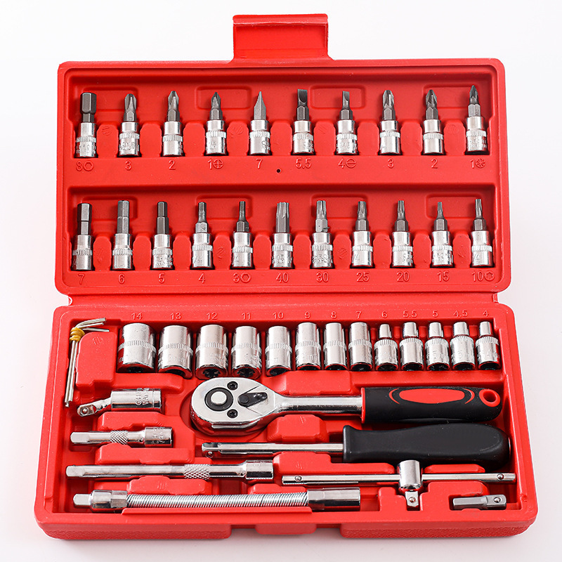 Car Mechanic Maintenance Tools Mechanic Repair Ratchet Wrench 46 Set Combination Tool