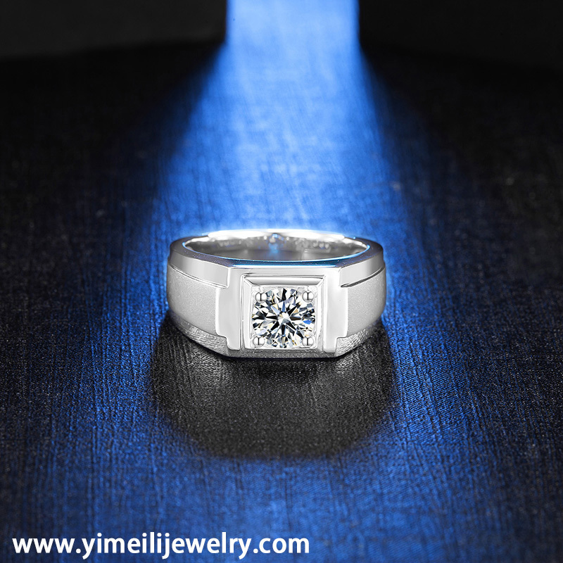 High Quality Moissanite Eternity Jewelry 925 Silver Ring Design 1ct Moissanite Engagement Men Ring