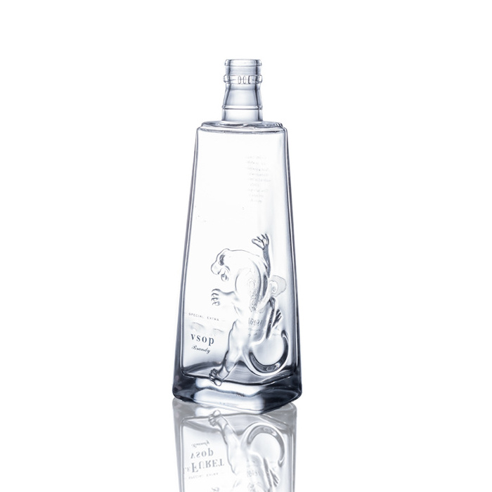 50ml 100ml 375ml 700ml 750ml 1000ml square shape empty clear glass bottle for alcohol