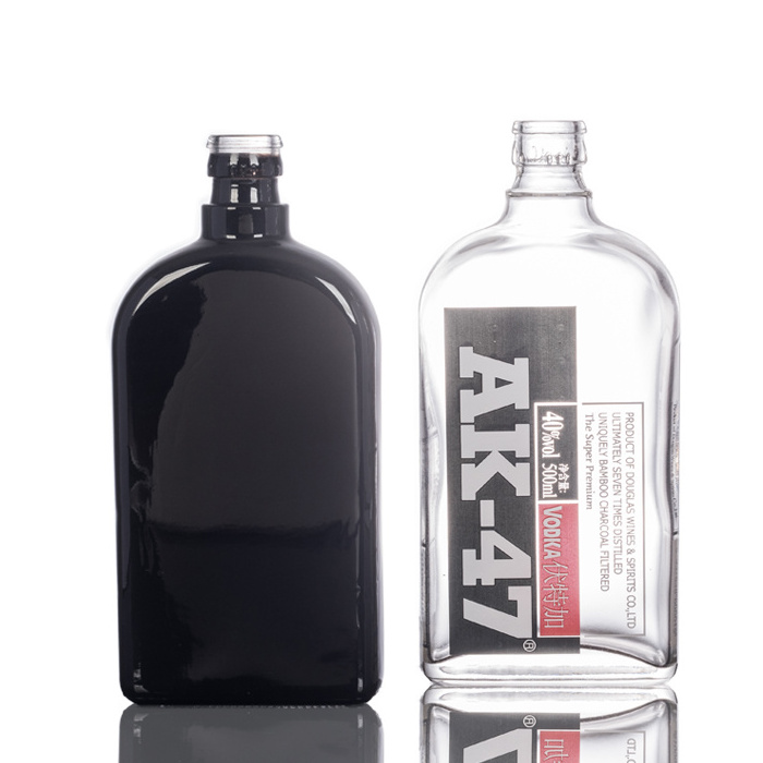 fancy design AK-47  700ml 750ml 1000ml  vodka glass bottle for liquor