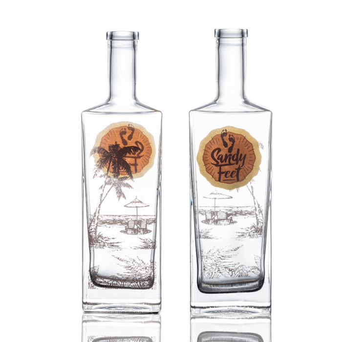 xo brandy whisky vodka transparent square shape glass alcohol bottles 750ml