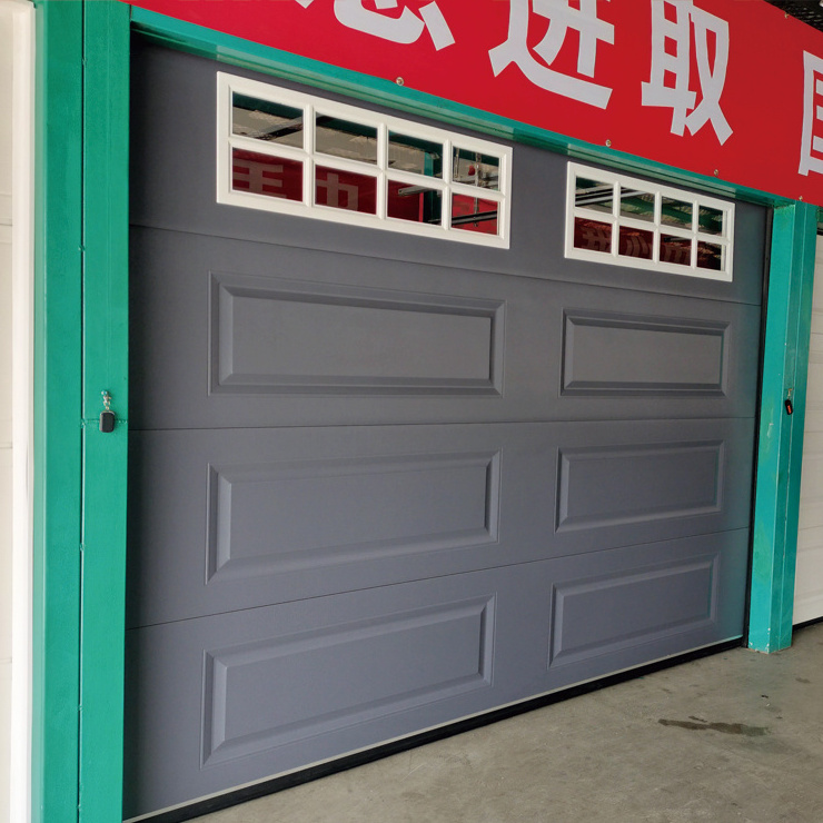 European modern electric manual garage door pu foam insulated garage door with window