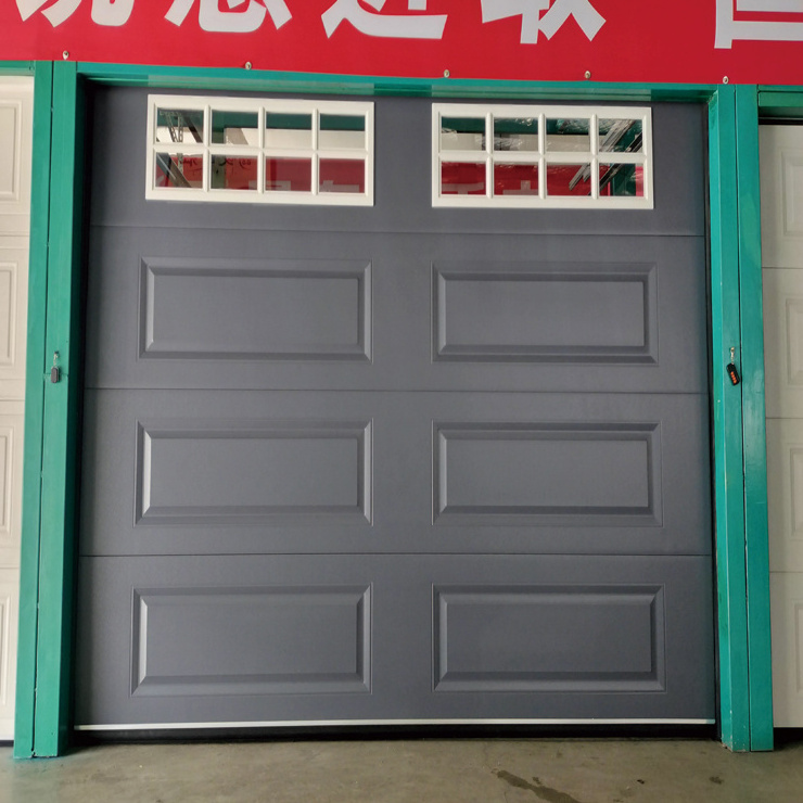 European modern electric manual garage door pu foam insulated garage door with window