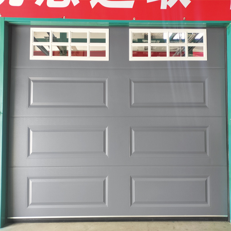 European modern electric manual garage door pu foam insulated garage door with window