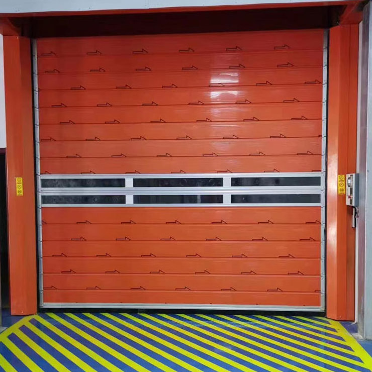 Orange Aluminum high speed door Safety and environmental protection rolling shutter door