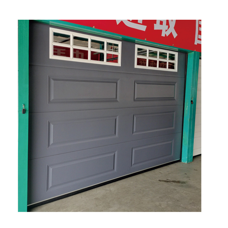 European modern electric manual garage door pu foam insulated garage door with window