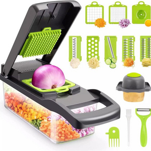 Vegetable Chopper, 14-in-1 Kitchen Mandoline Vegetable Slicer Food Chopper for Onion Veg Garlic Potato Salad Mini Dicer Chopper