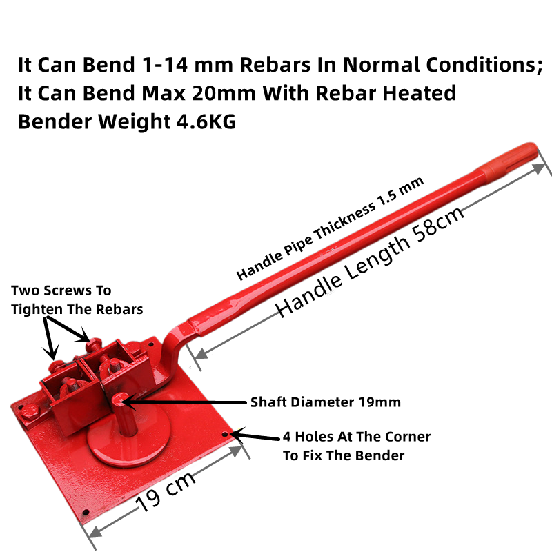 16mm Bar Bender Gute 20 Mm Rod Metal Manual Steel Bar Bending Portable Handheld Rebar Bender Stirrup Bar Rebar Bending Machine