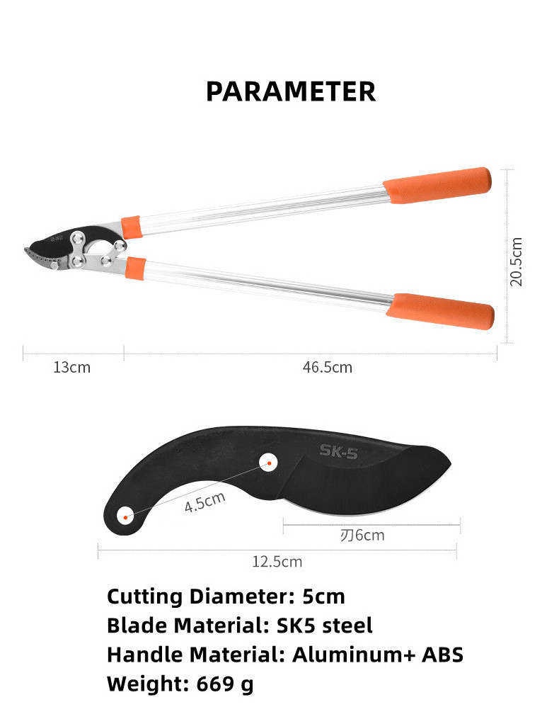 Tree Branch Garden Long Handled Hedge Ratchet Bypass Pruner Pruning Shear Lopper