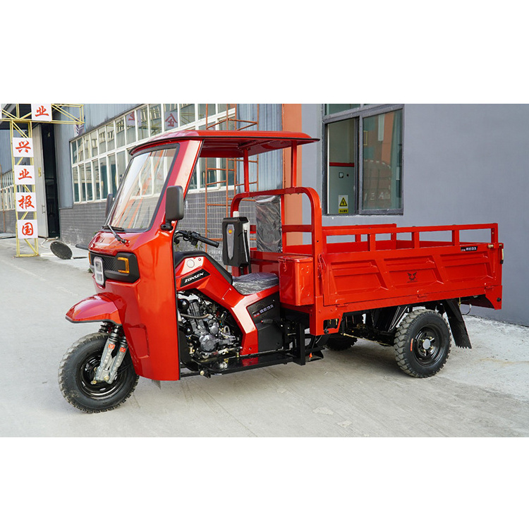 Zongshen 200cc 250cc Automatic Dumping 3 Wheel Motorcycle Cargo Tricycle With Closed Cabin Heavy Load Motorized motor Tricycle