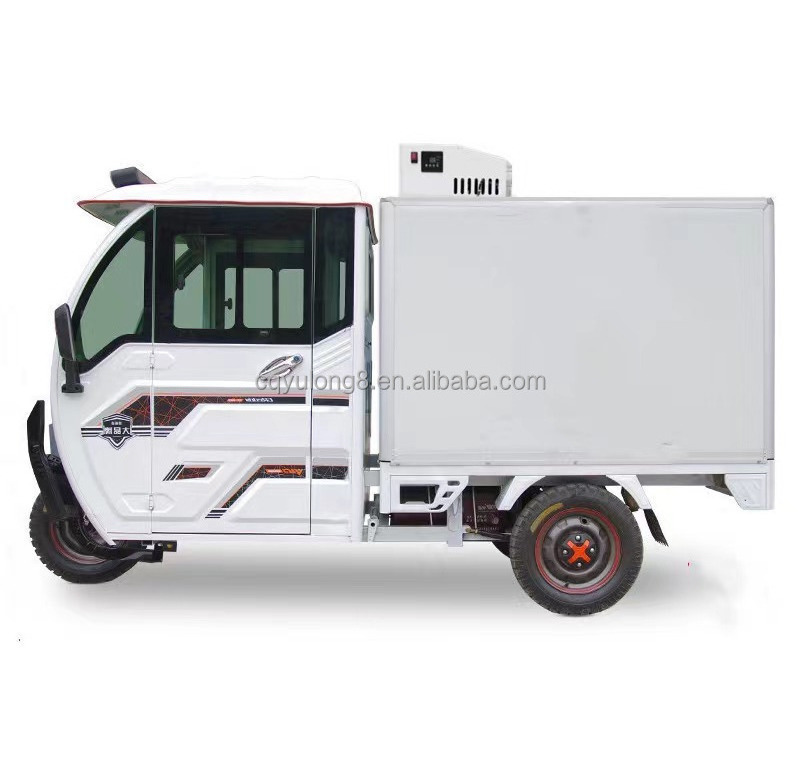 The same city to send cold chain food  electric three-wheeled insulated truck delivery milk ice cream freezer truck