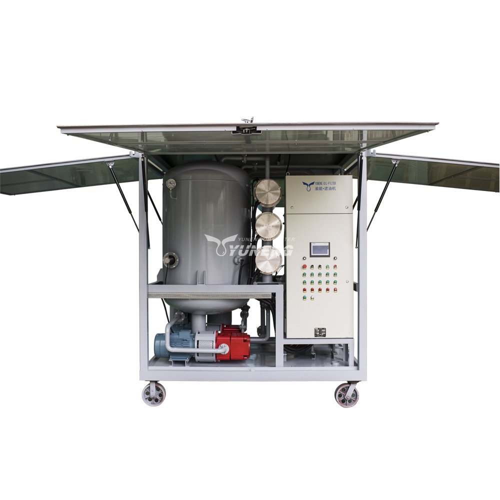 Mobile transformer oil purification plant for insulating oil filtration and treatment