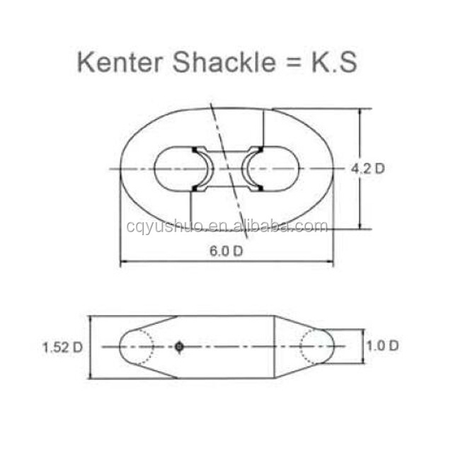 Marine Mooring Stud Link Kenter Joining Shackle for Anchor Chains