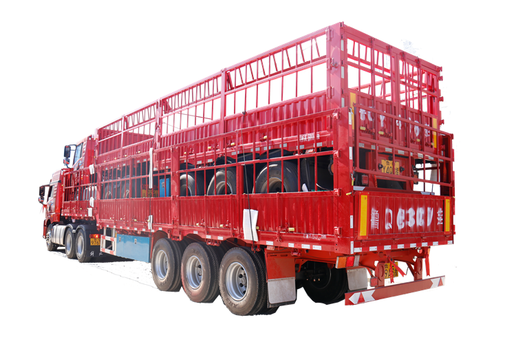 100 Tons cattle trailer livestock trailer 3 axles cargo animal sugar cane transport stake fence semi trailer truck