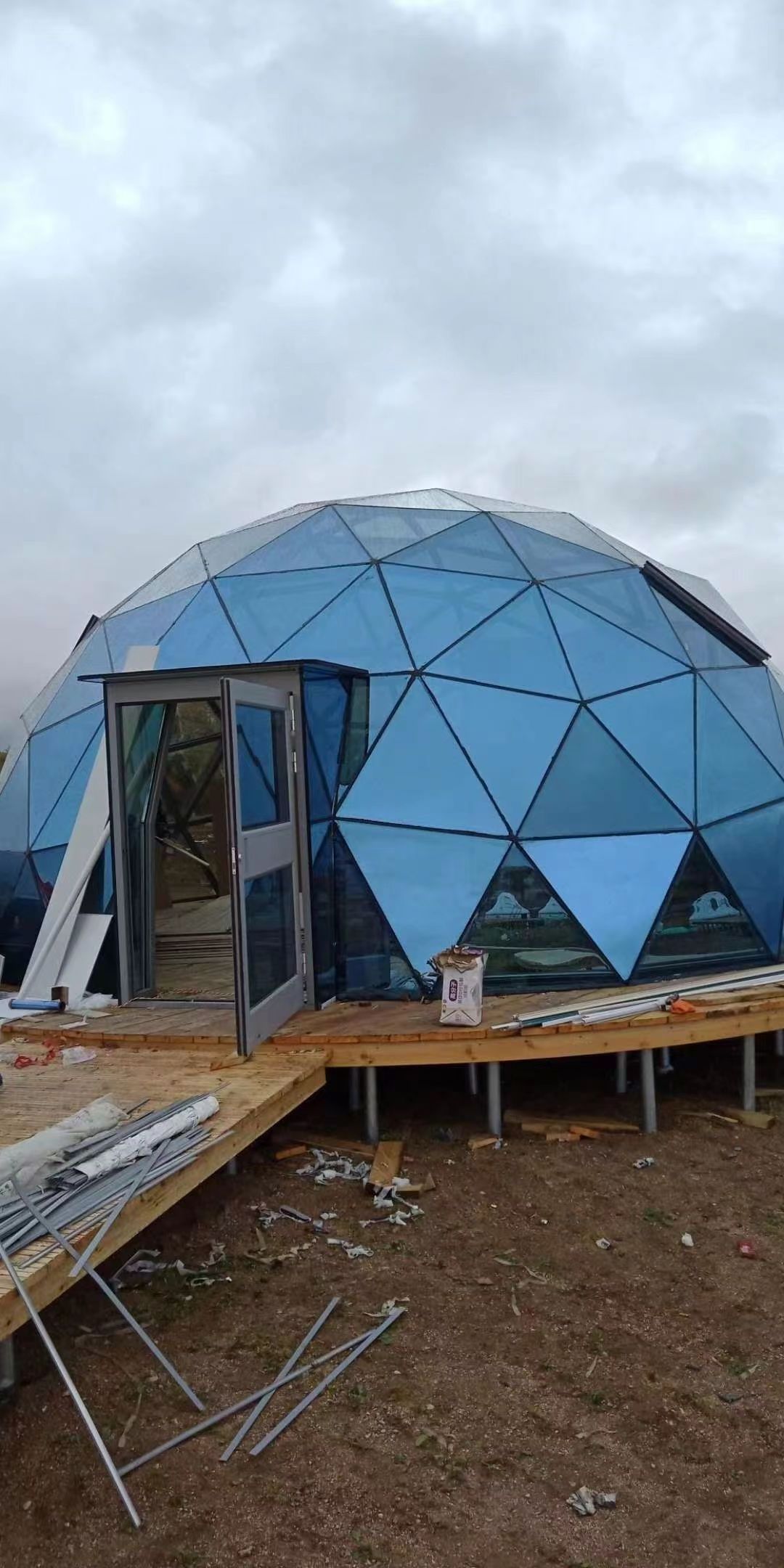 Camping  Dome House Big Geodesic Dome Kit Tents Glamping Garden Glass  Igloo Dome House