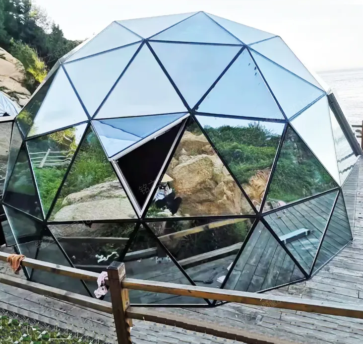 Camping  Dome House Big Geodesic Dome Kit Tents Glamping Garden Glass  Igloo Dome House