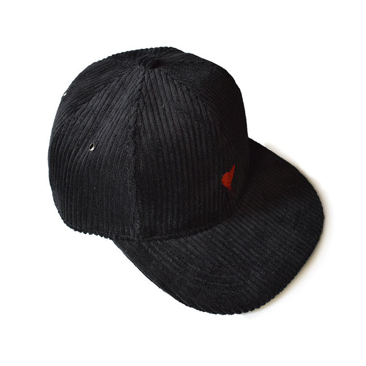 Wholesale Embroidery Logo Corduroy Snapback Hat 6 Panel Flat Brim Hip Hop Hats Plain Black Structured Sport Baseball Cap