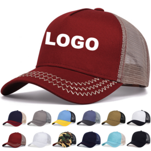 Custom Blank High Quality Trucker Hats Embroidered 5 Panel Cotton Polyester Plain Baseball Cap Without Logo Mesh Trucker Hat